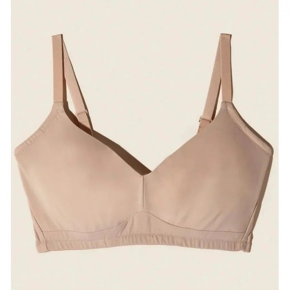 Cosabella Free Cut Micro Curvy Sweetie Sleep Bralette Cotton Nude Size Medium - Picture 1 of 13